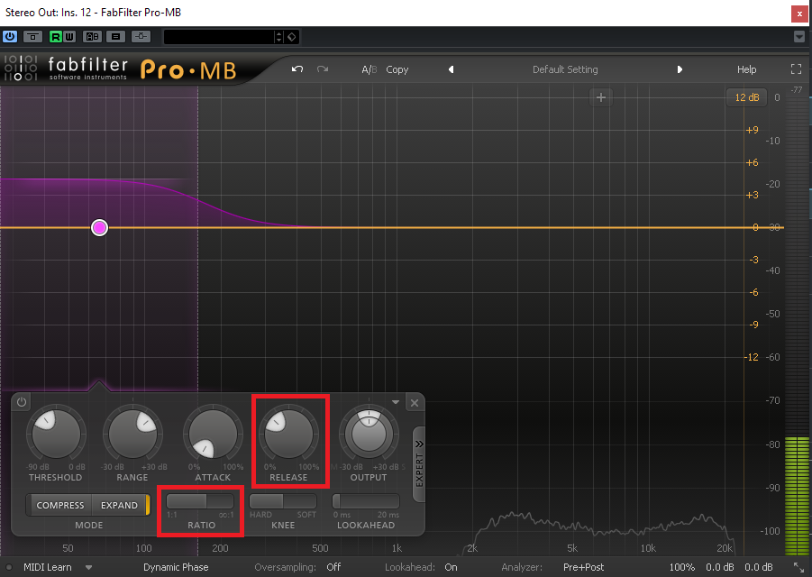 Fabfilter Pro MB Plugin Ratio and Release